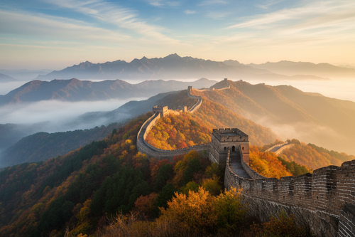 Cina - Grande Muraglia in autunno