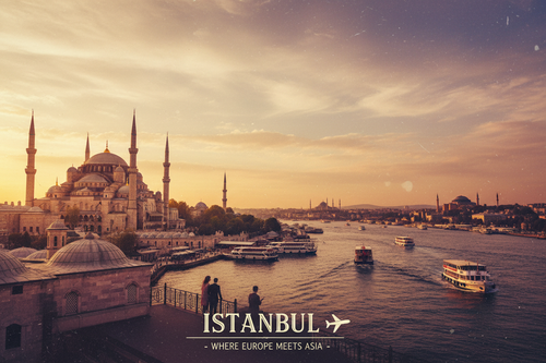 Istanbul panorama al tramonto